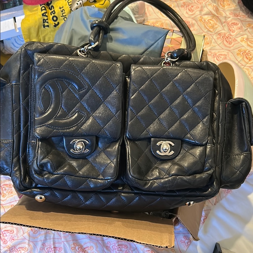 Authentic Chanel Black Quilted Handbag